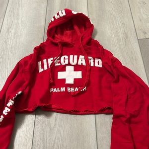 Palm Beach Lifeguard Cropped Hoodie